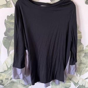 Loft mixed media bell sleeve top